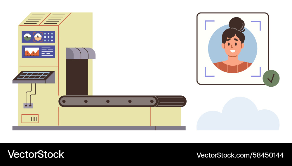 Automated Facial Recognition Scanner Vector Image