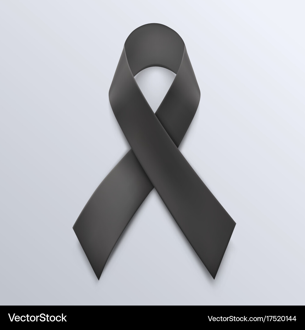 Black Awareness Ribbon Vector Image