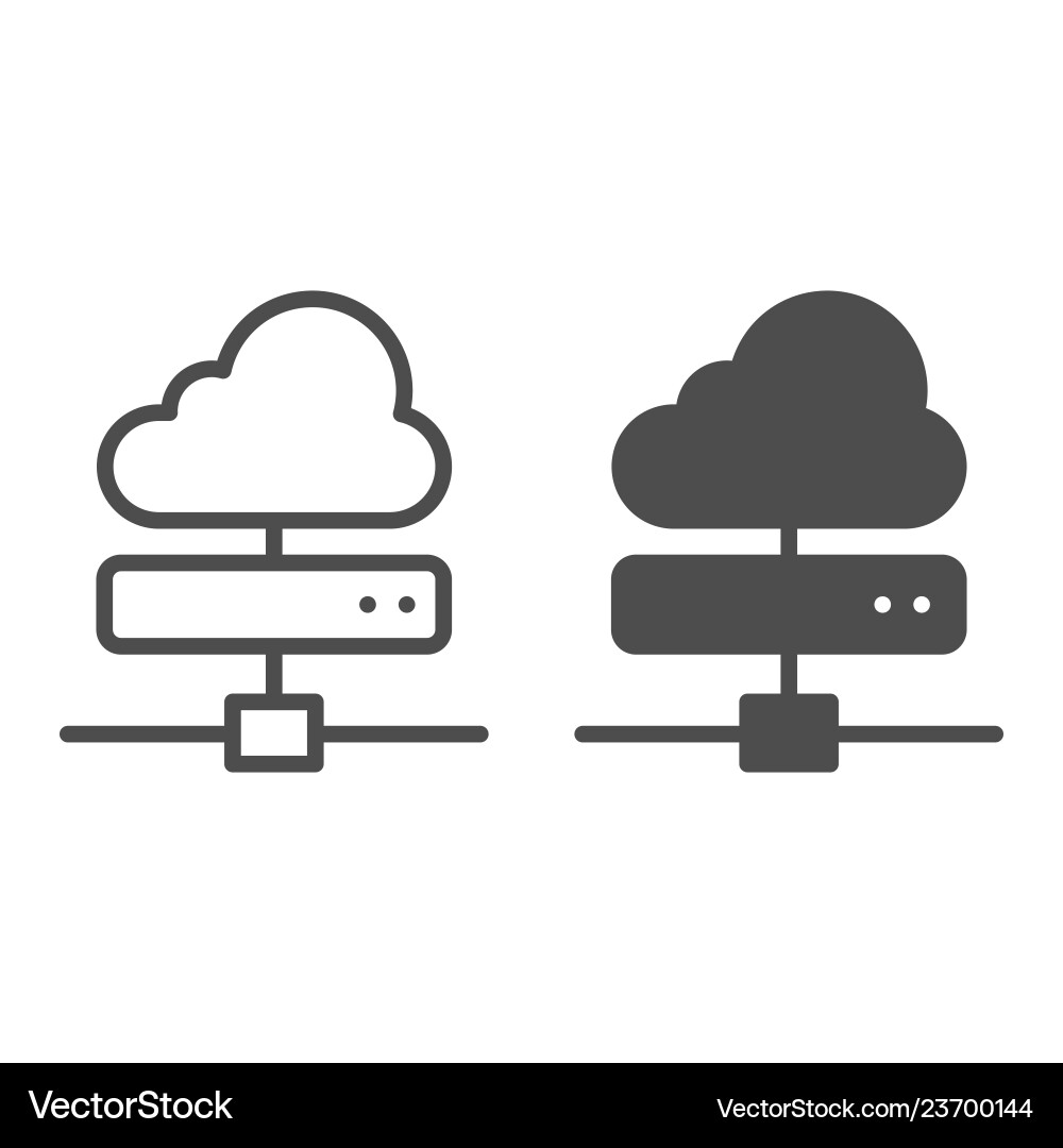 Cloud server line and glyph icon computing Cloud server line and glyph icon computing vector image