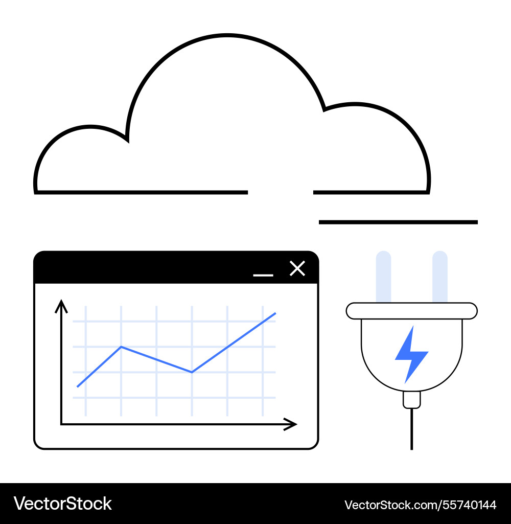 Cloud technology integrating data analytics Cloud technology integrating data analytics vector image