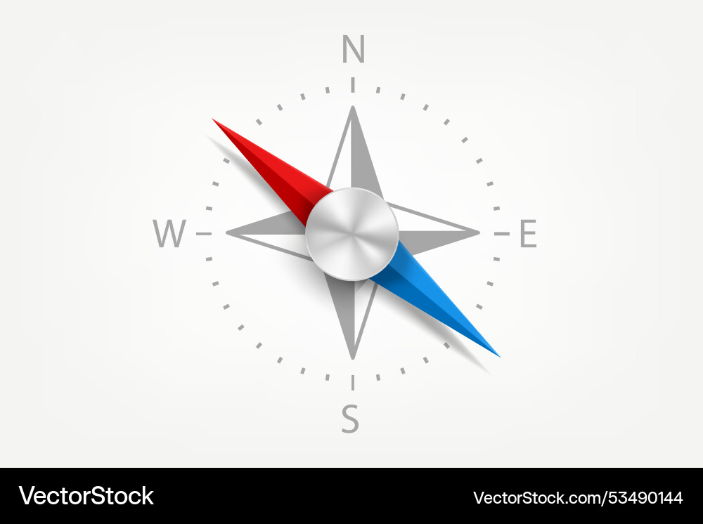Compes with red and blue arrows 3d object Compes with red and blue arrows 3d object vector image