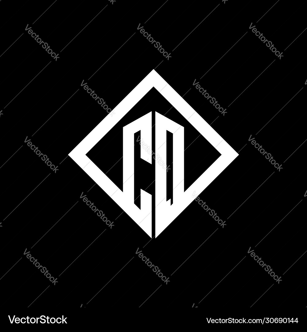 Cq logo monogram with square rotate style design Vector Image