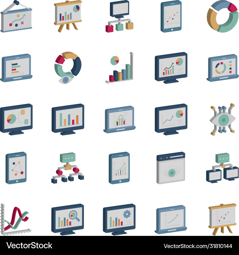 Data visualization isometric isolated icon vector image