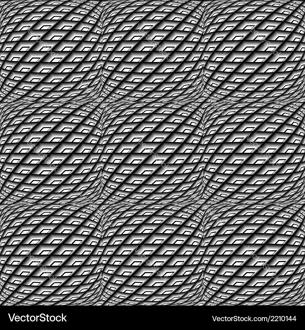 Design seamless monochrome warped grid pattern vector image