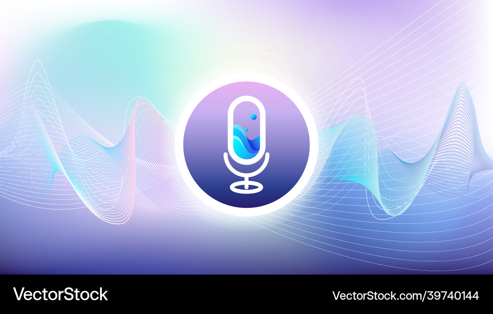Digital audio line button smart technology Vector Image