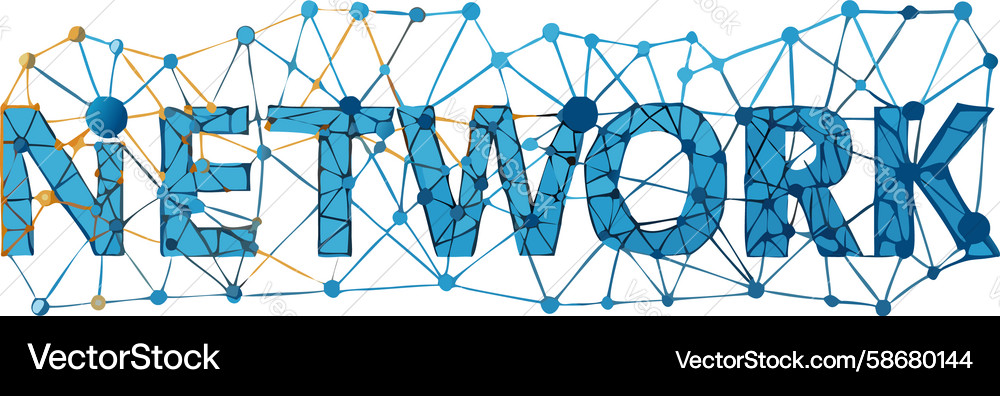Dynamic network text design generative ai Vector Image