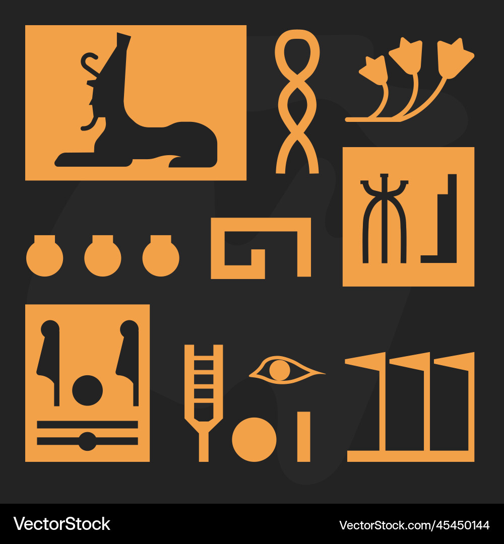 Egyptian hieroglyphs and ancient texts scripture Vector Image