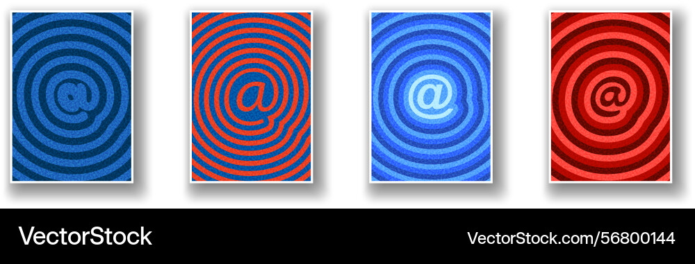 Email symbols in colorful patterns Email symbols in colorful patterns vector image