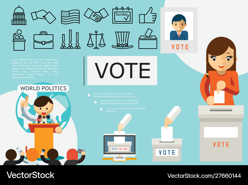 Flat voting elements composition vector image