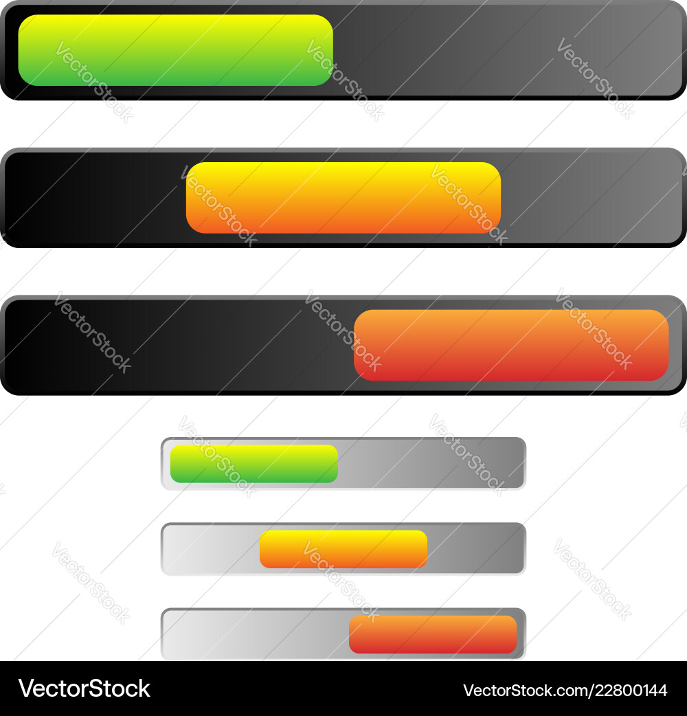 Horizontal 3 state power button without symbol Horizontal 3 state power button without symbol vector image
