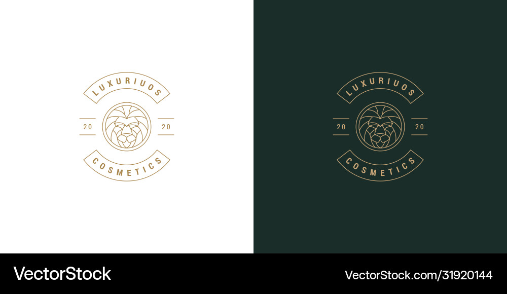 Lion head line symbol logo emblem design Lion head line symbol logo emblem design vector image