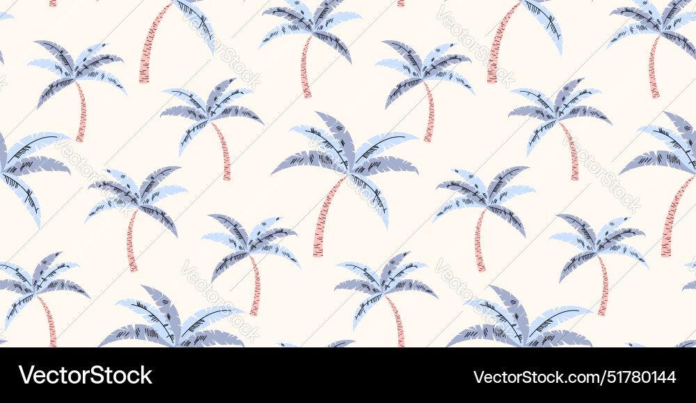 Palm coconut tree seamless pattern design Palm coconut tree seamless pattern design vector image