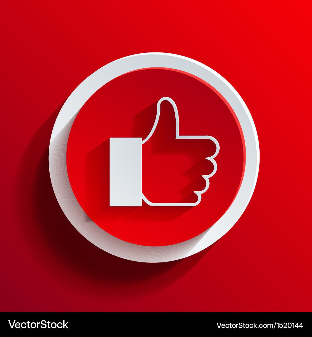 Red Like Button Icon vector image