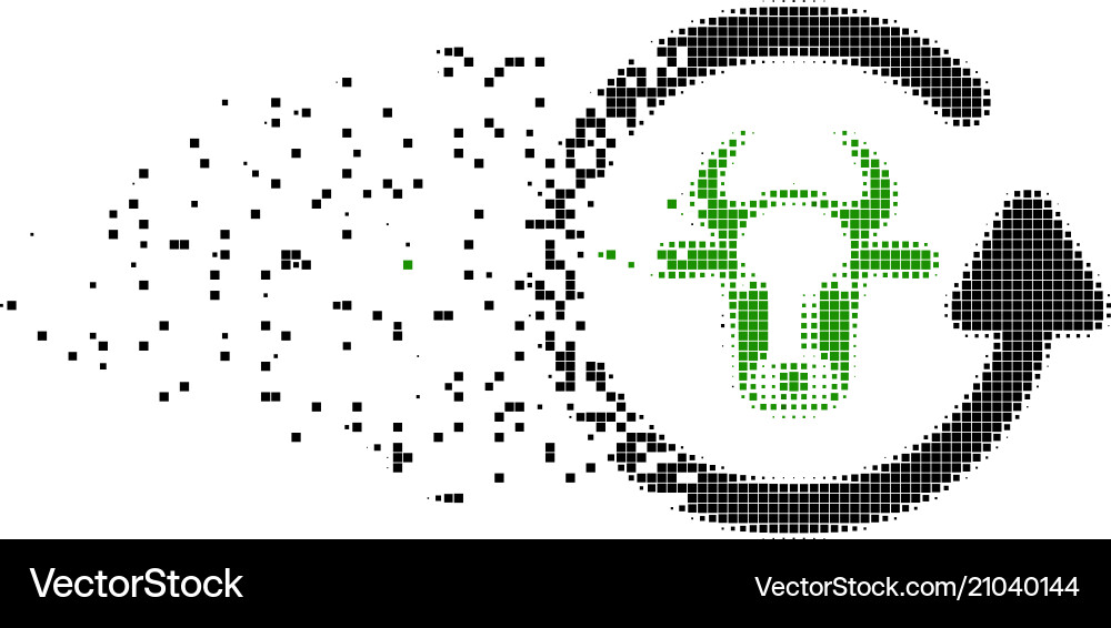 Refresh bull disintegrating pixel icon Refresh bull disintegrating pixel icon vector image