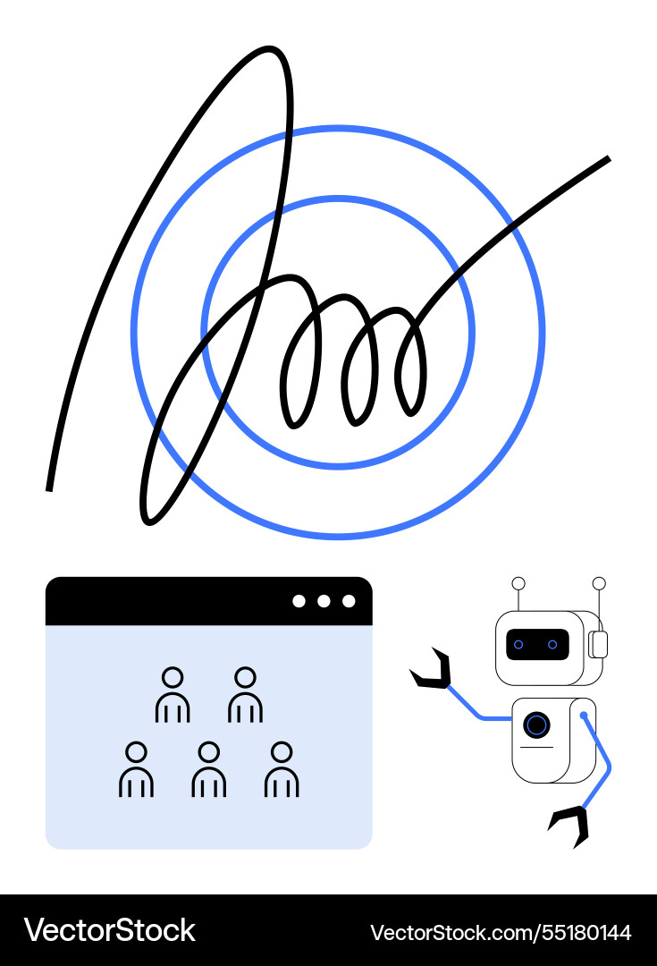 Robotic ai assistant with digital signature vector image