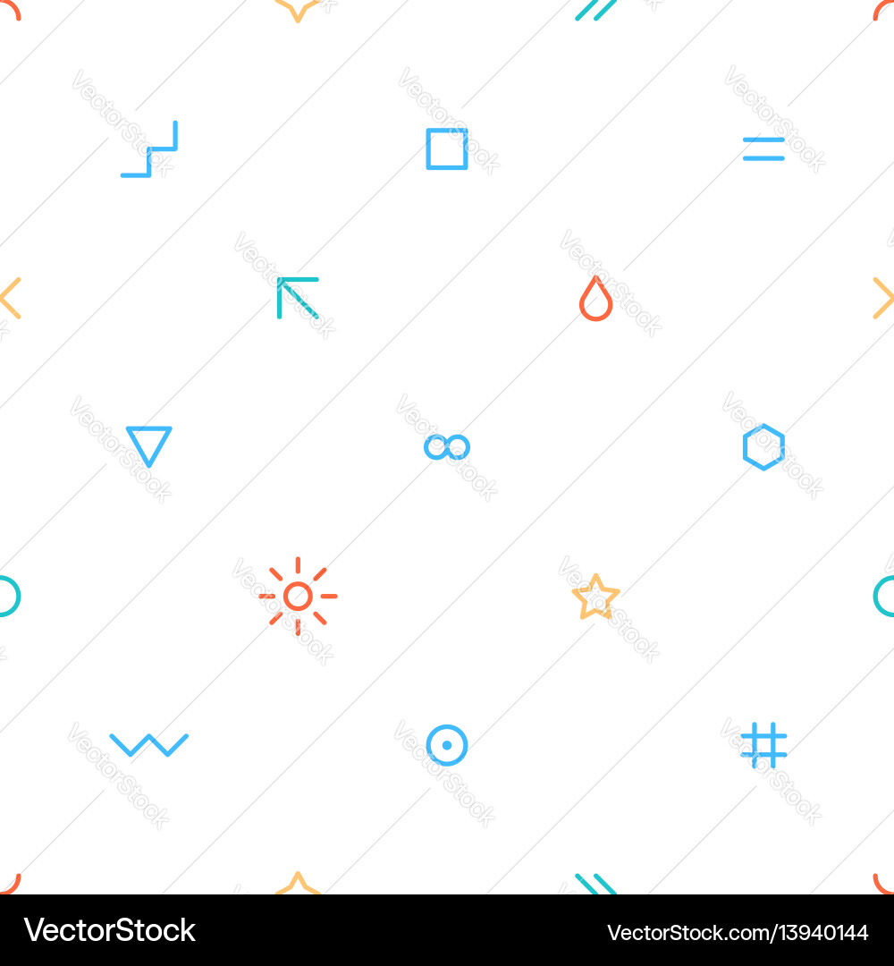 Seamless pattern in thin flat style Seamless pattern in thin flat style vector image