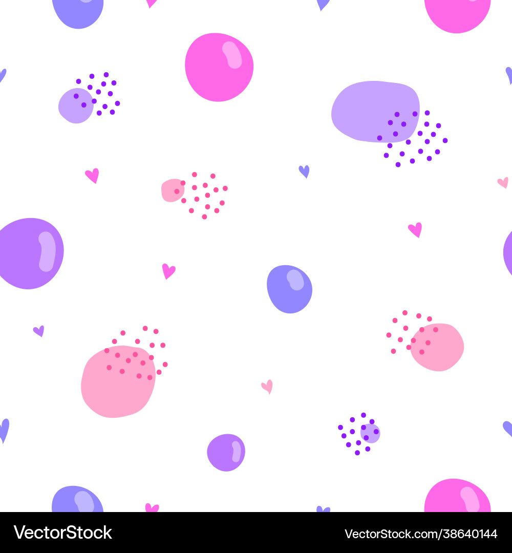 Seamless pattern with dots and round shapes vector image