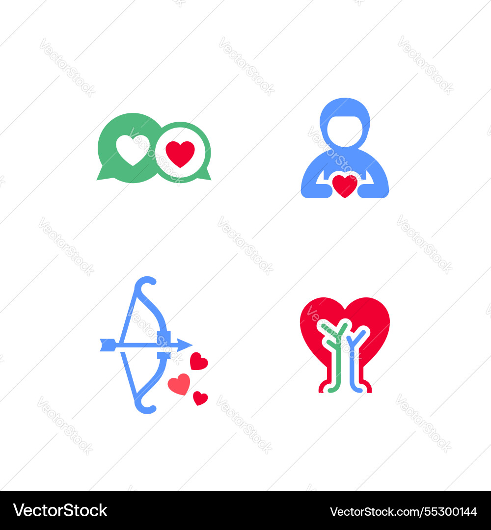 Set icons or valentines day symbols holiday signs Set icons or valentines day symbols holiday signs vector image