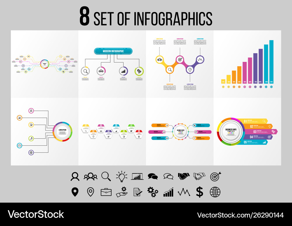 Set of infographics elements design template Vector Image