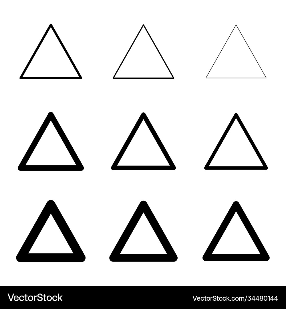 Set triangle line design collection art Set triangle line design collection art vector image