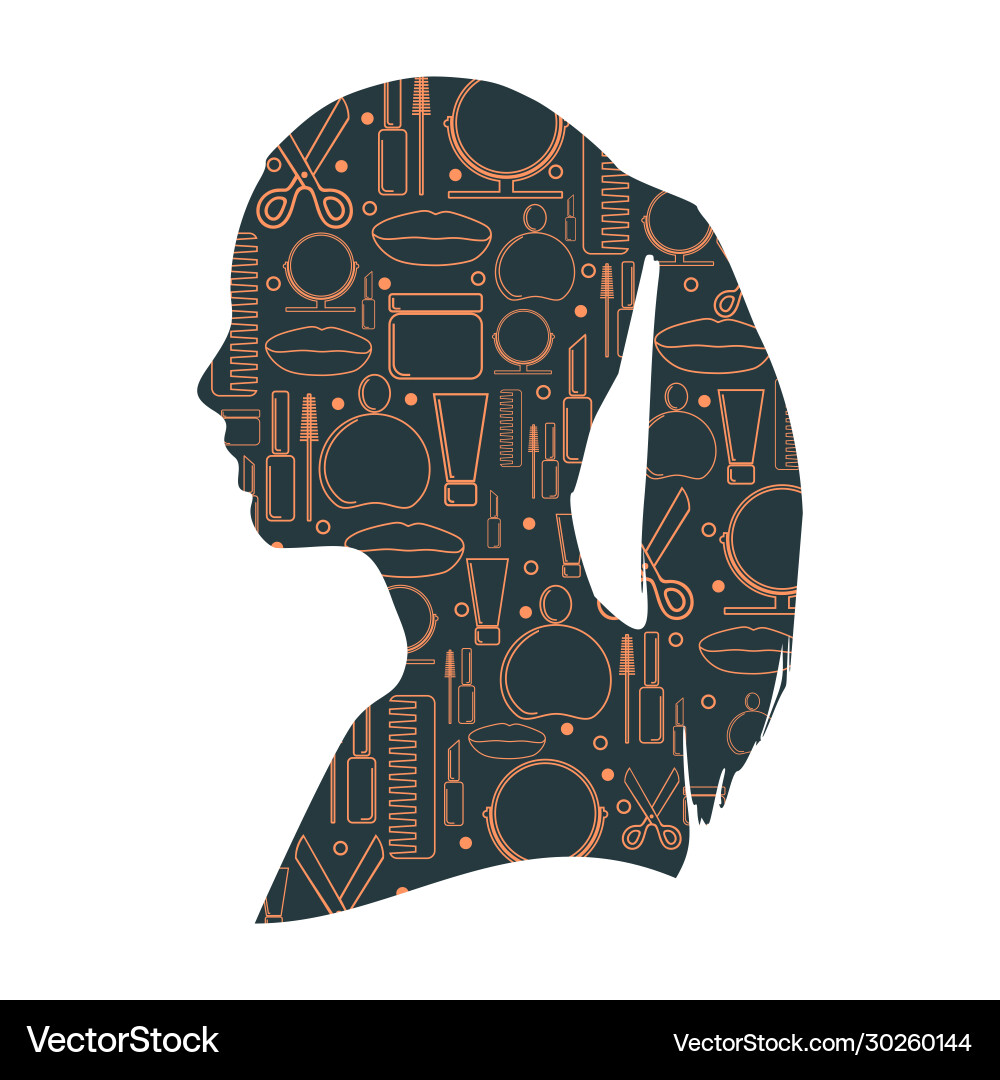 Silhouette a female head Silhouette a female head vector image