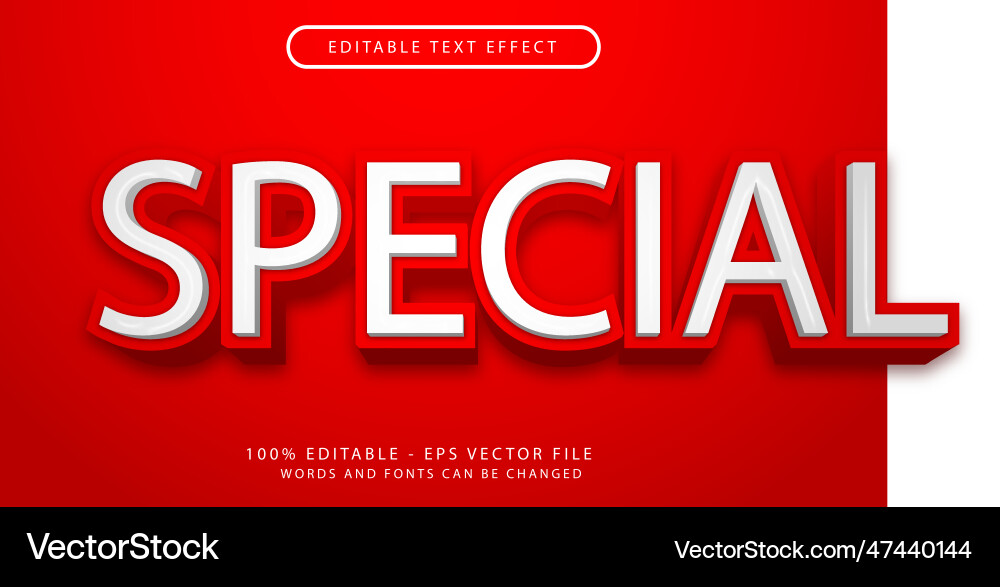 Special 3d text effect and editable vector image