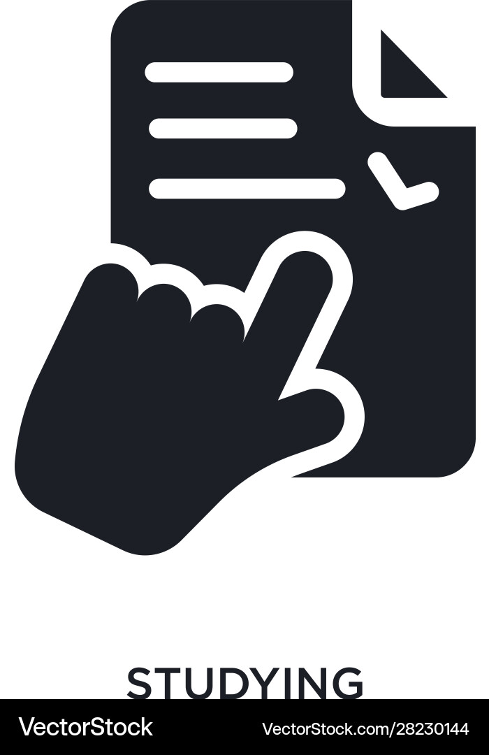 Studying isolated icon simple element from Studying isolated icon simple element from vector image