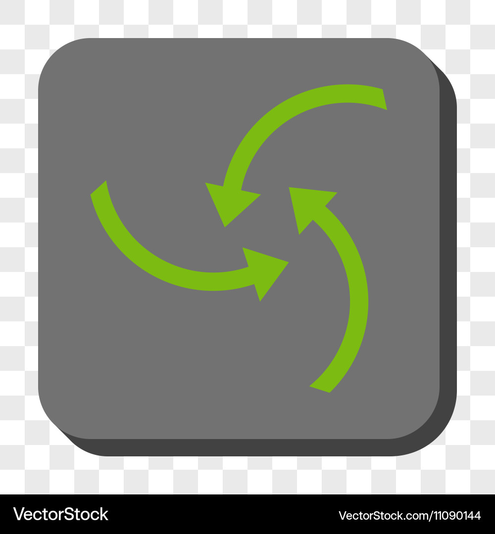 Swirl arrows rounded square button vector image