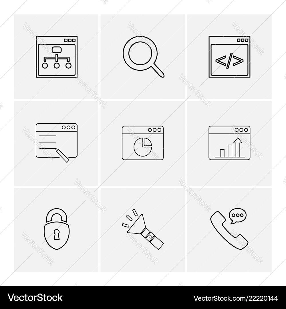 Torch lock phone call windows ui layout Vector Image