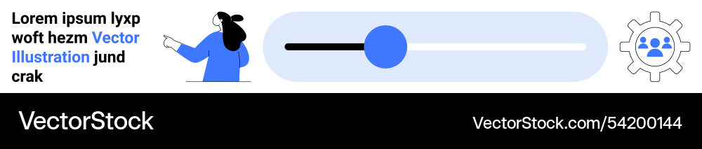 User interacting with progress slider and gear User interacting with progress slider and gear vector image