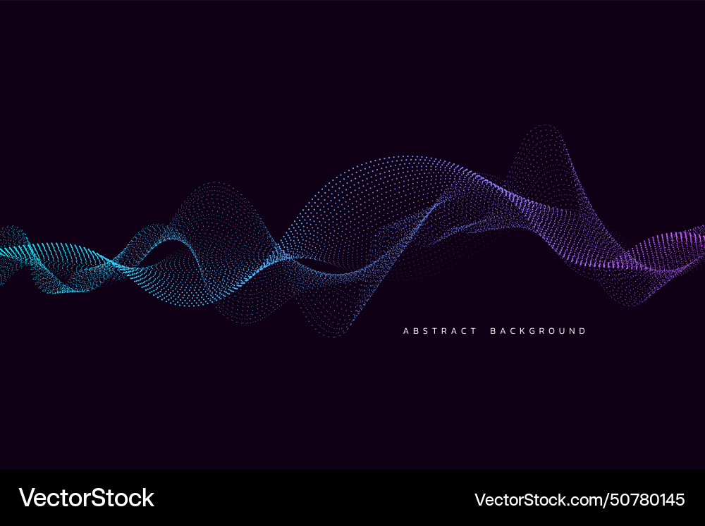 Abstract background with flowing curve particles Vector Image