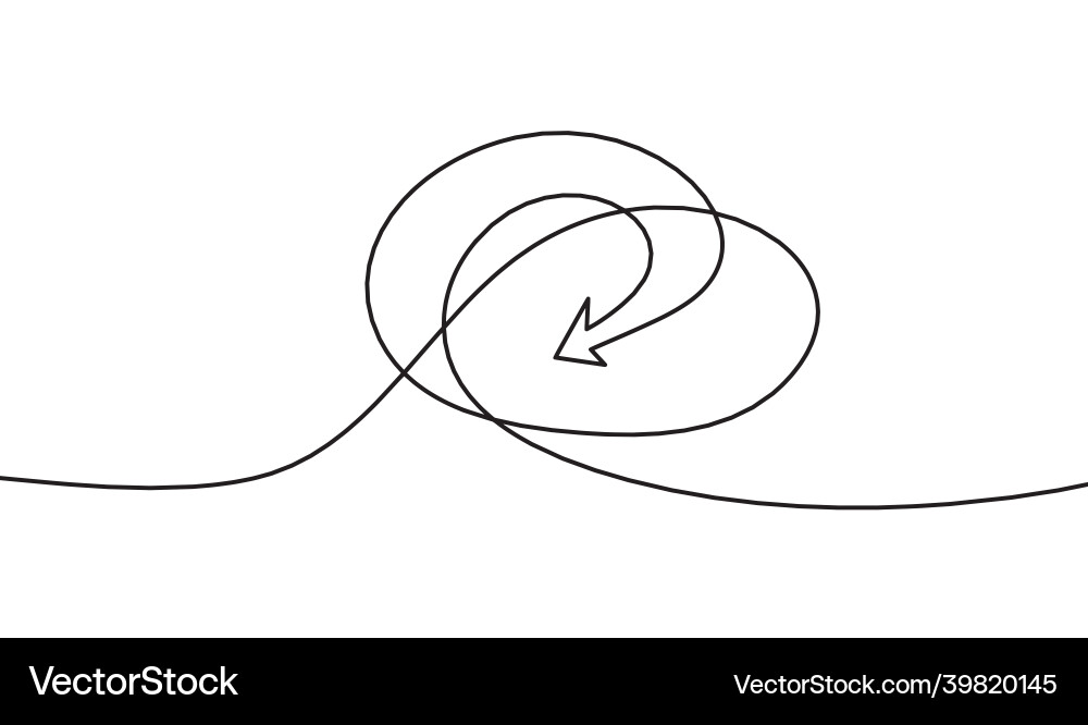 Abstract continuous lines arrows drawing on white Abstract continuous lines arrows drawing on white Vector Image