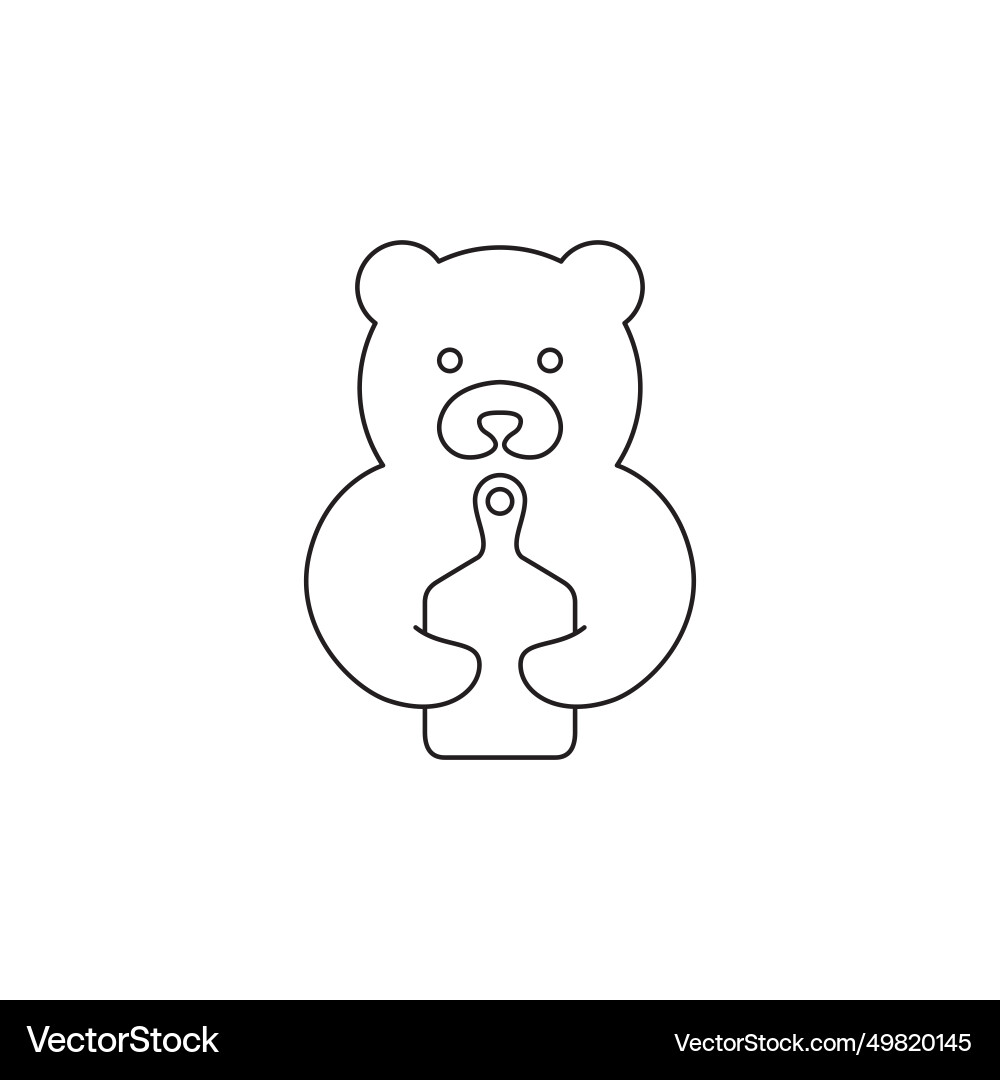 Bear cute flat icon logo design Royalty Free Vector Image