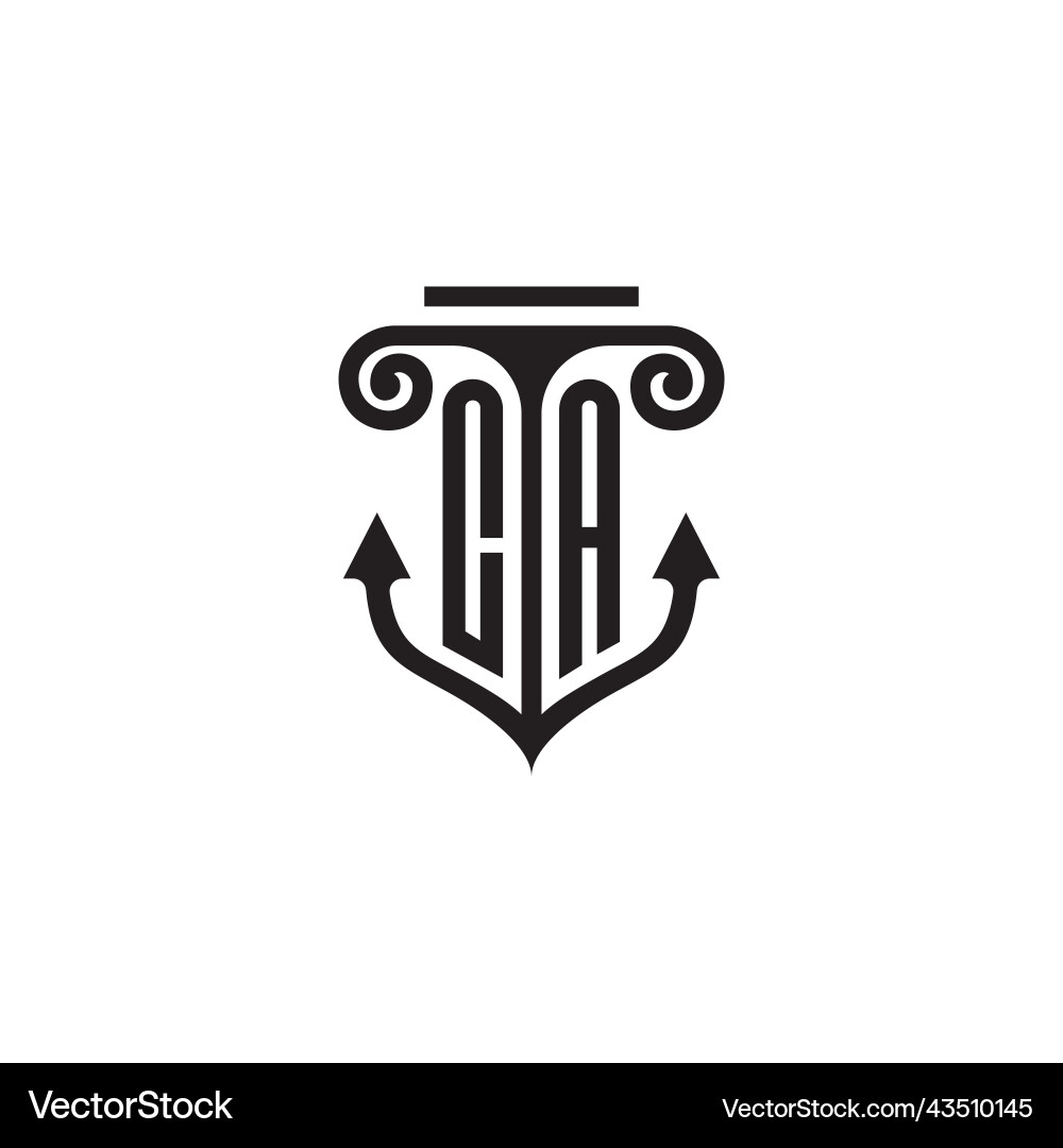 Ca Säule und Anker Ocean Initial Logo Konzept Ca Säule und Anker Ocean Initial Logo Konzept vektorbild