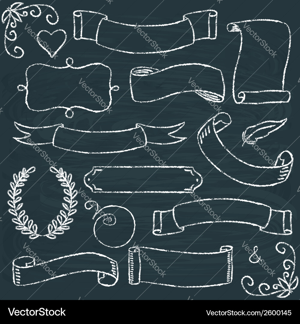 Chalkboard Frames & Scrolls vector image