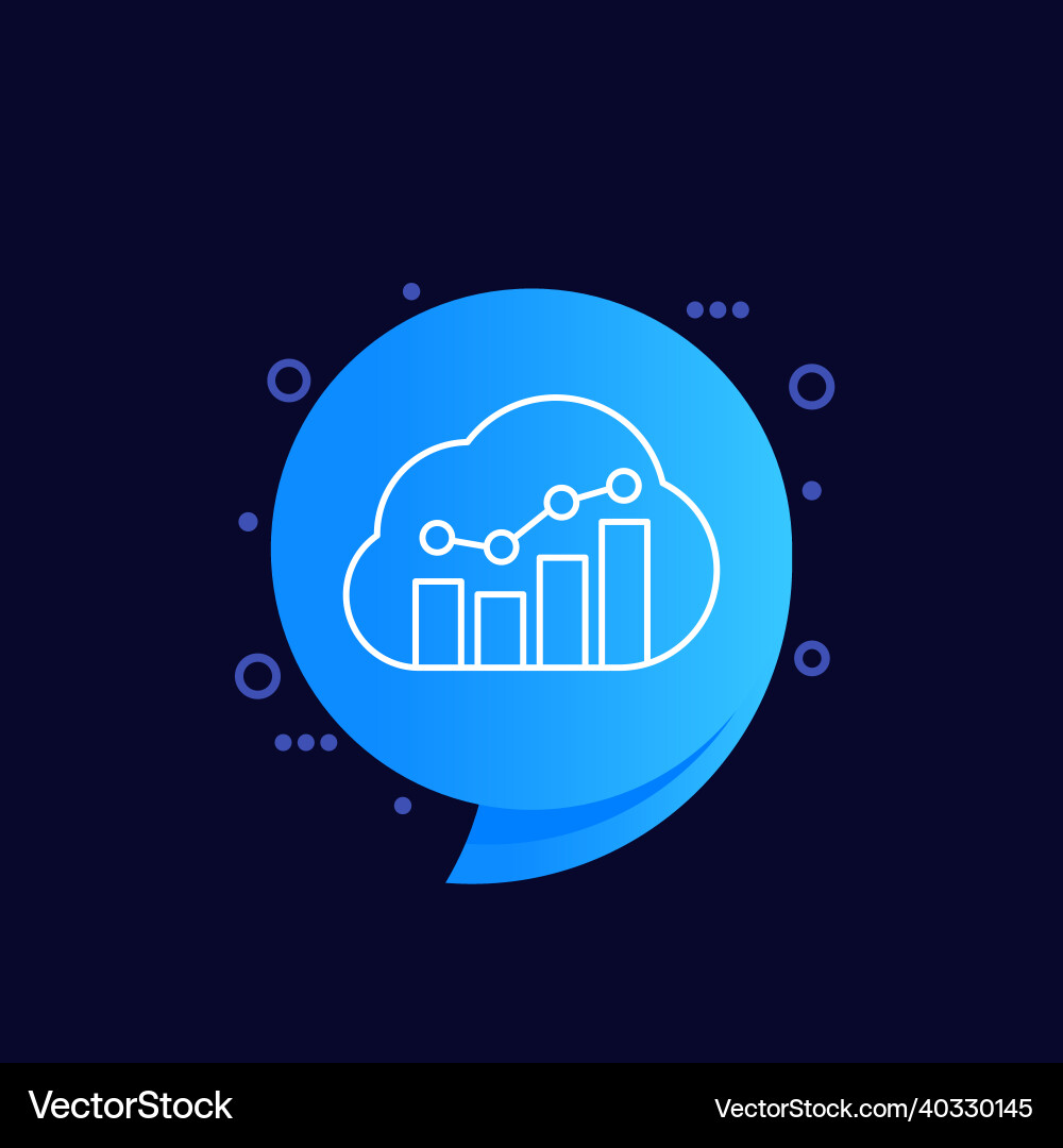 Cloud analytics line icon vector image