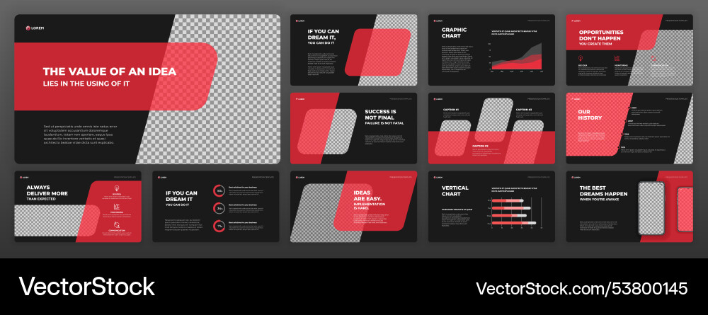 Creative powerpoint presentation template set Creative powerpoint presentation template set vector image