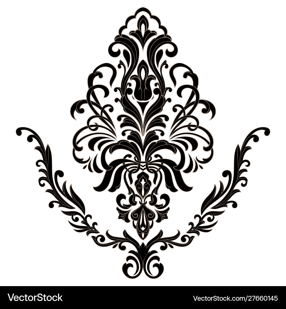 Damask element isolated central Damask element isolated central vector image