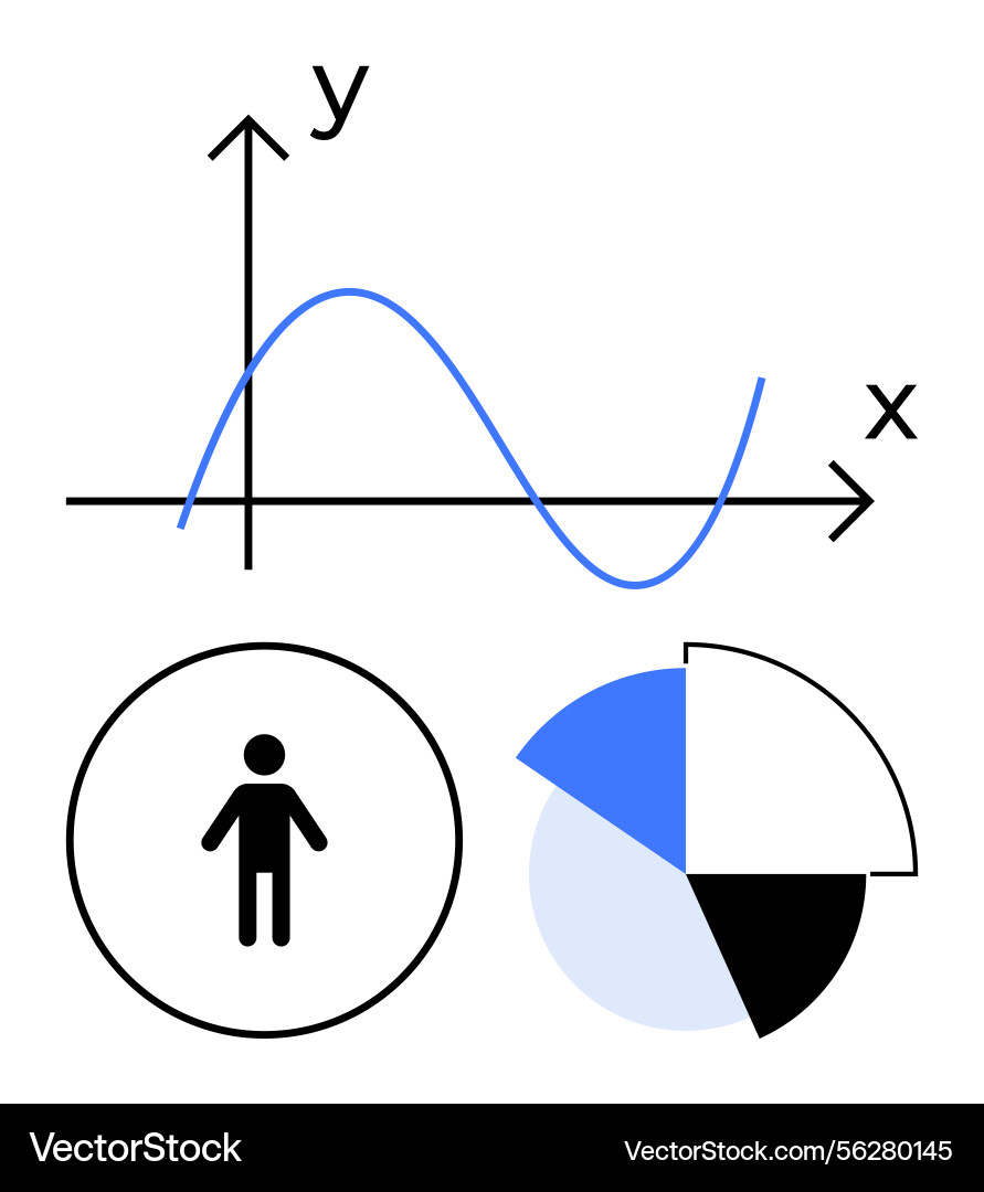 Data analysis with graph and charts highlighting Data analysis with graph and charts highlighting vector image