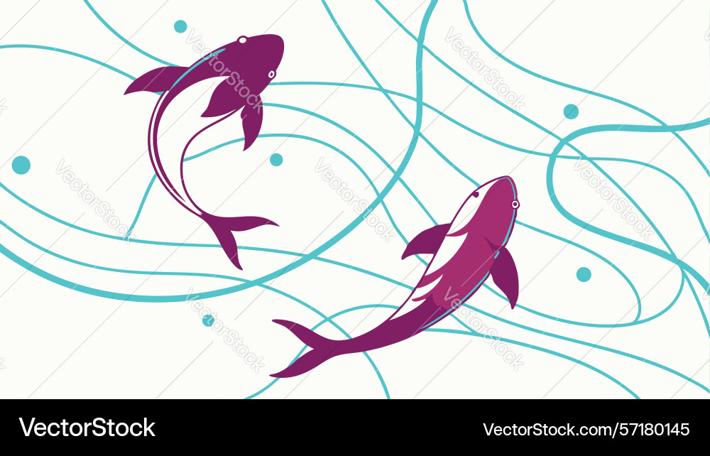 Dynamic dolphins in abstract aquatic design vector image