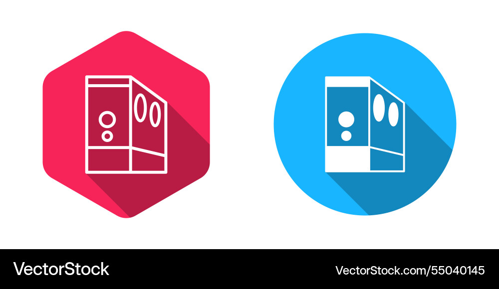 Filled and outline case of computer icon isolated Filled and outline case of computer icon isolated vector image