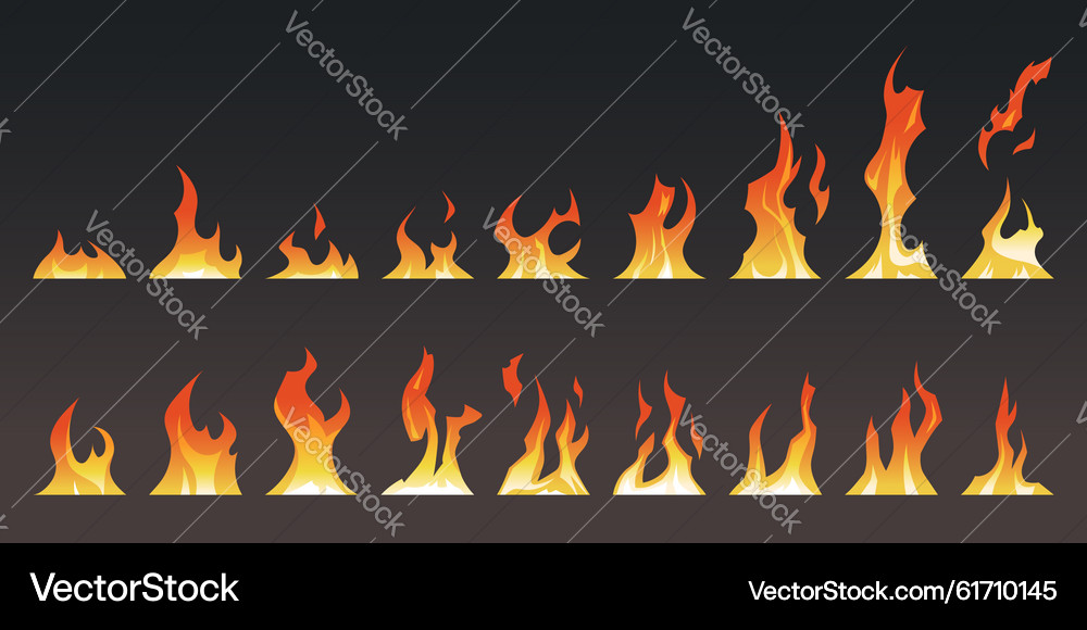 Fire animation sprite sheet kit – Royalty-Free Vector | VectorStock