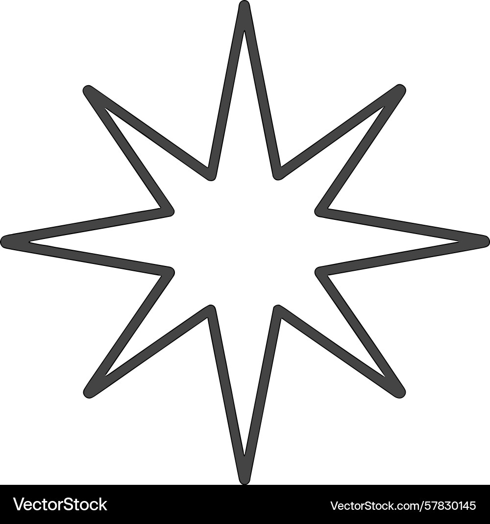 Geometric star shape designed with sharp points Geometric star shape designed with sharp points Vector Image
