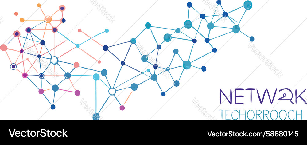 Global network mesh technology design generative Vector Image