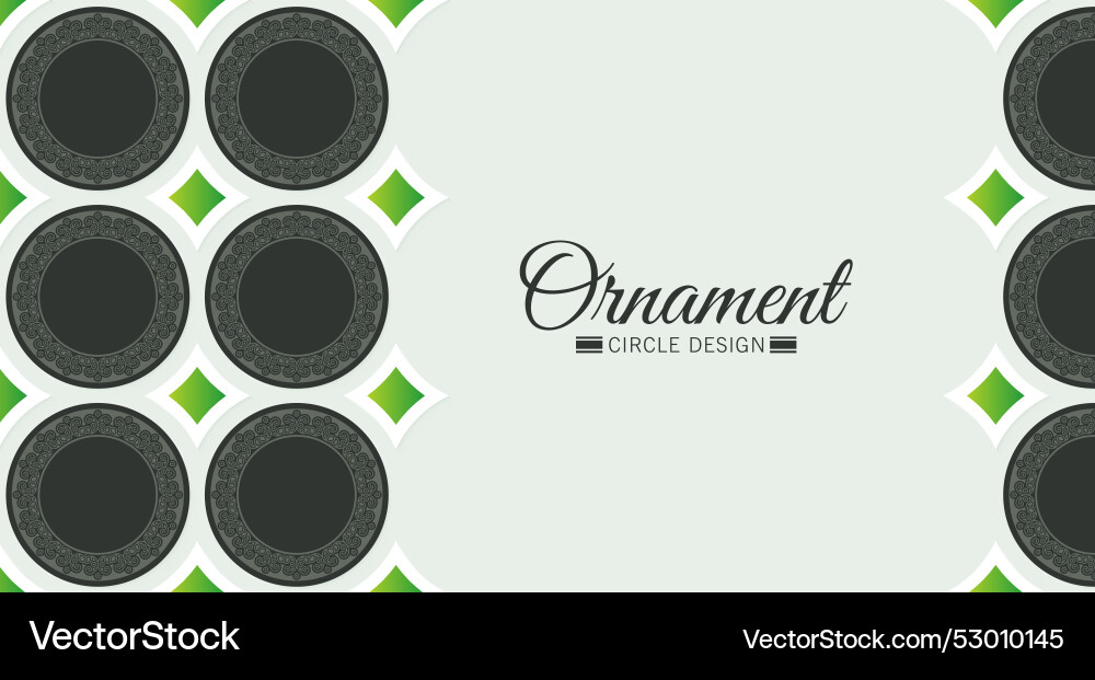 Green circle border pattern background Green circle border pattern background Vector Image