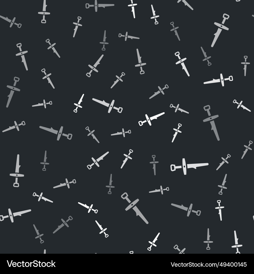 Grey dagger icon isolated seamless pattern Grey dagger icon isolated seamless pattern Vector Image