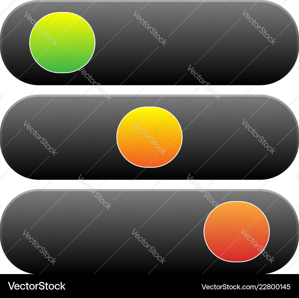 Horizontal Power Button - 3 State Vector Image