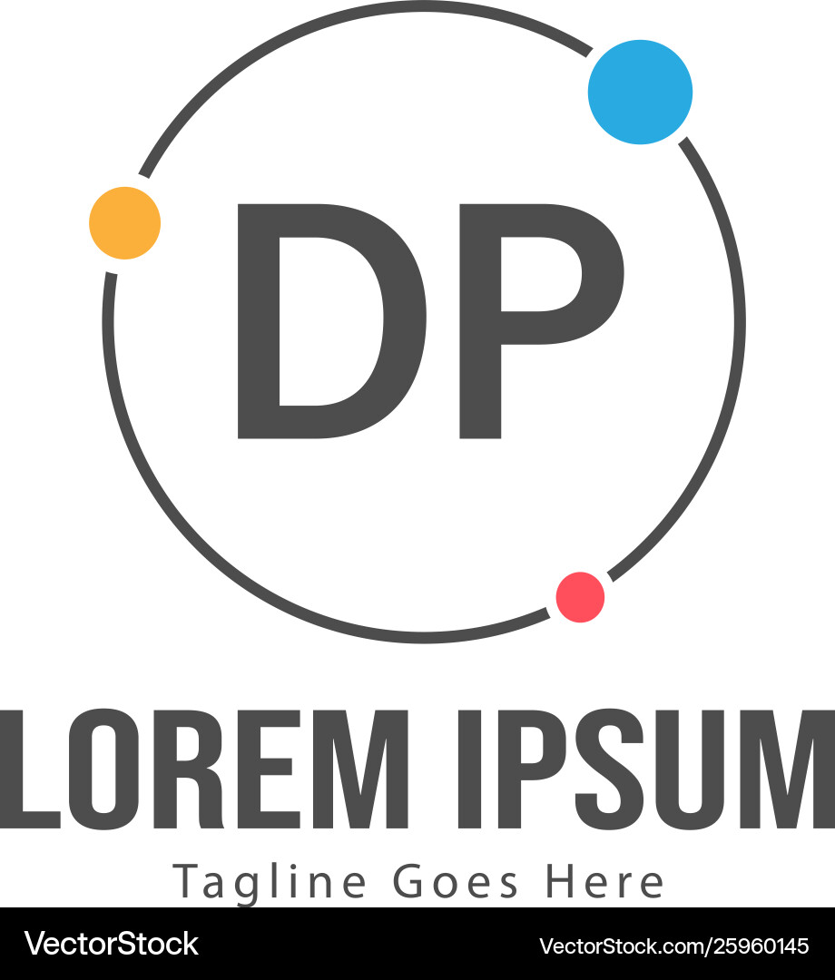 Initial dp logo template with modern frame Initial dp logo template with modern frame vector image