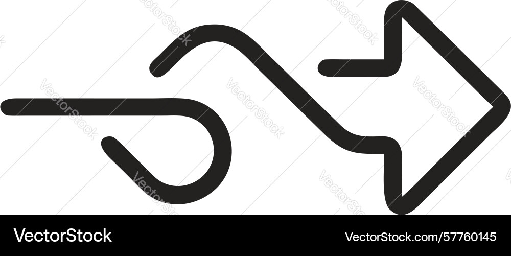 Intertwined loop arrow for complex connections vector image