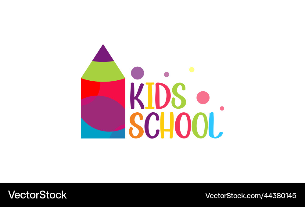 Kiddie school elementary colorful logo Vector Image